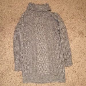 Long grey sweater dress
